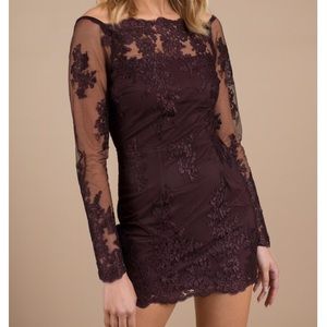 Tobi Wine Lace Dress